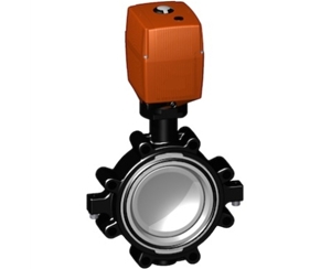 +GF+電動塑料閥門 141型凸耳式蝶閥，24V不帶手動手柄 GF電動蝶閥